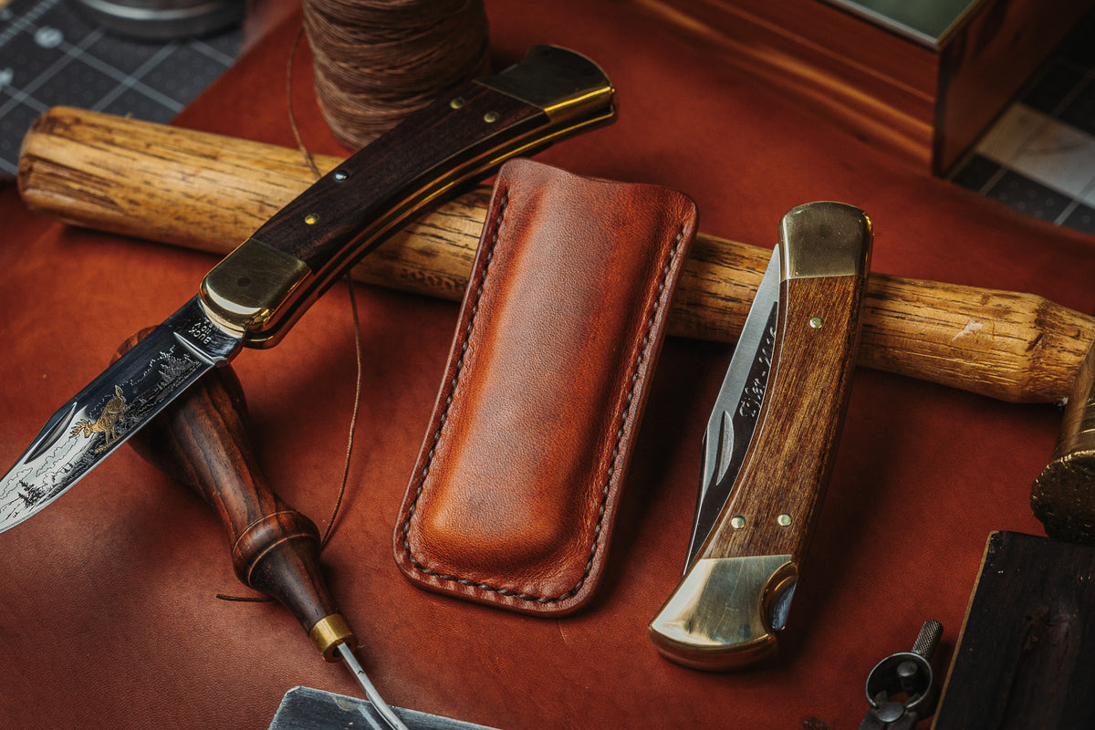 USA Made Buck 110 Horween Leather Pocket Sheath