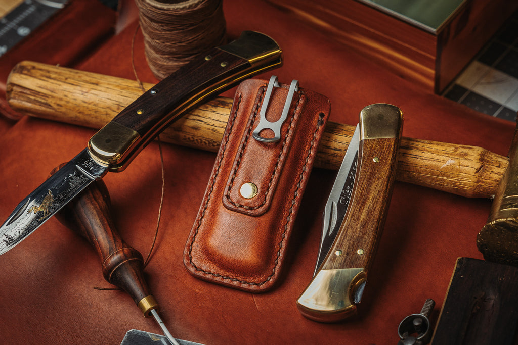 USA Made Buck 110 Horween Leather Pocket Sheath