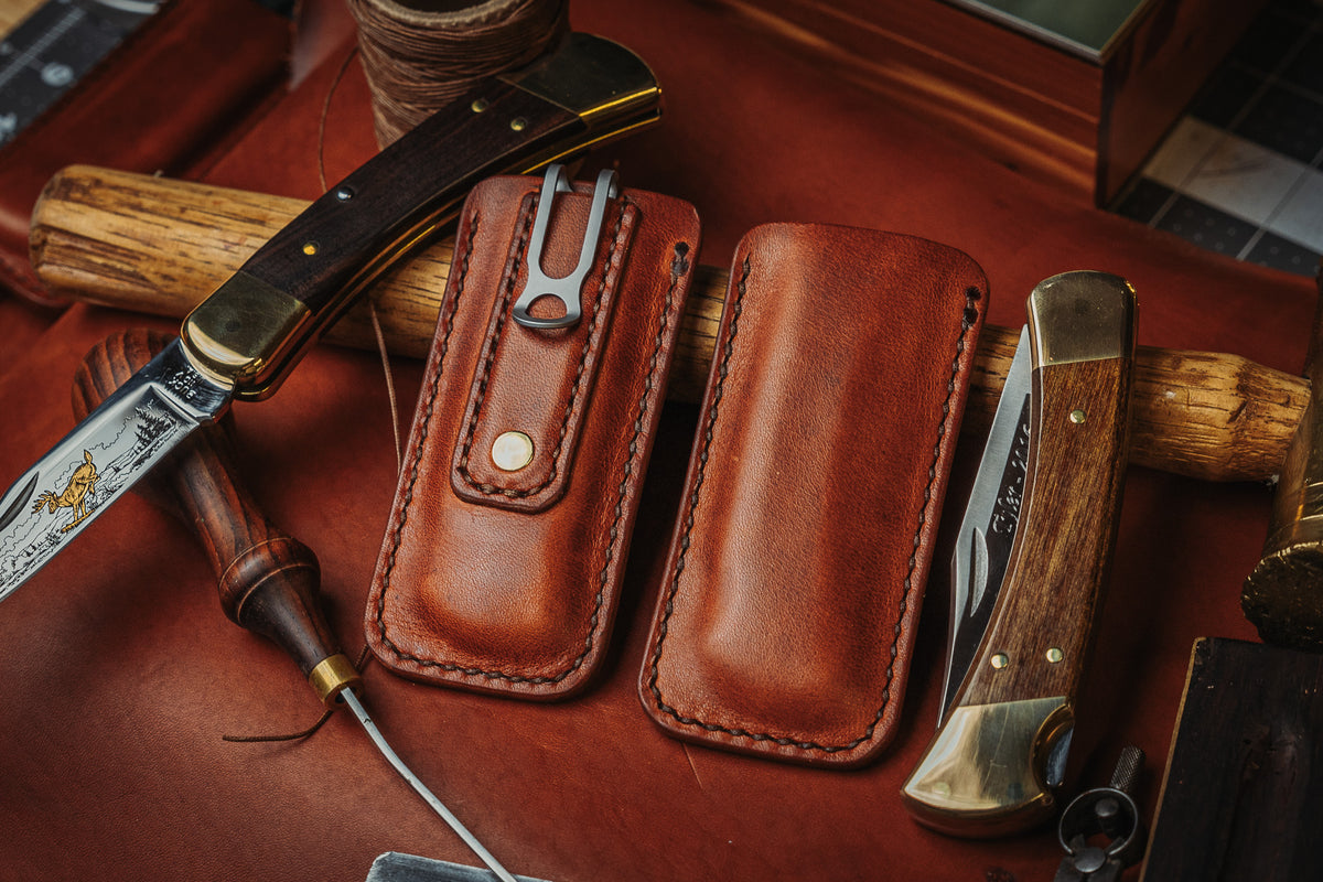 USA Made Buck 110 Horween Leather Pocket Sheath