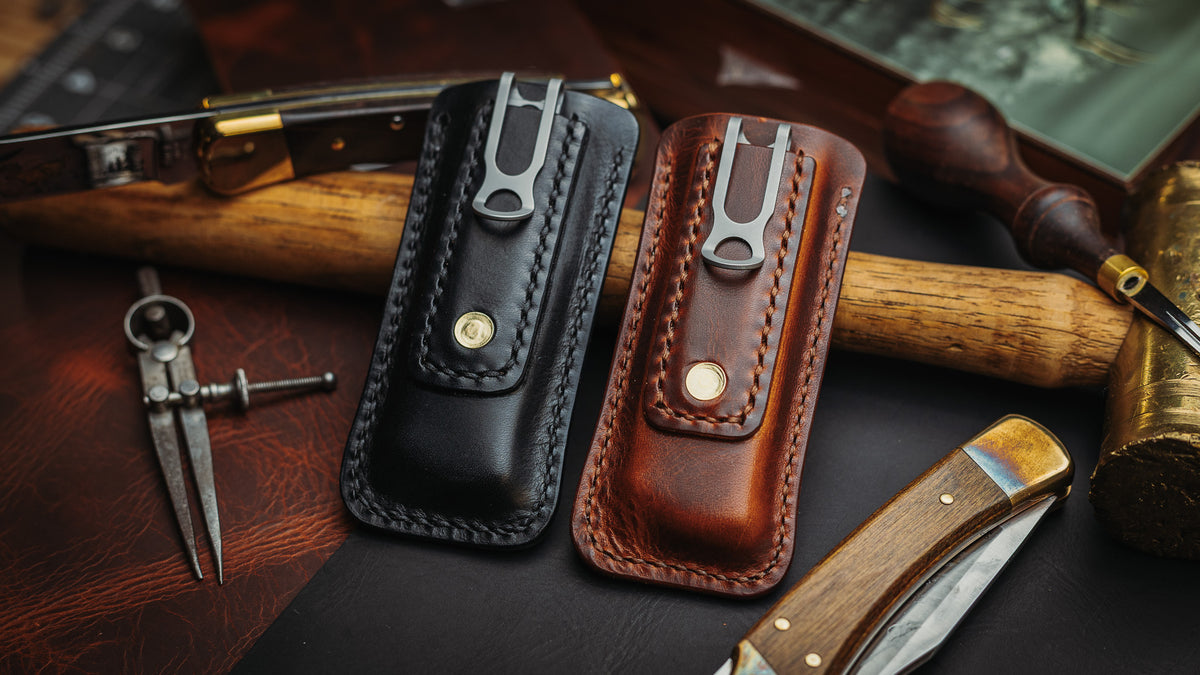 Italian Leather Buck 110 Pocket Sheath