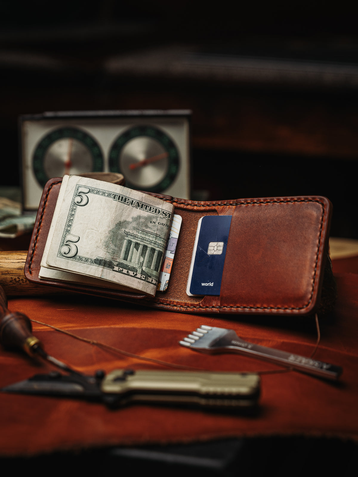 USA Made Horween Leather BiFold Wallet
