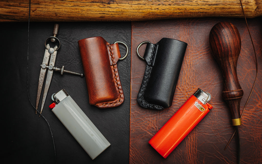 Italian Leather Bic Lighter Holder